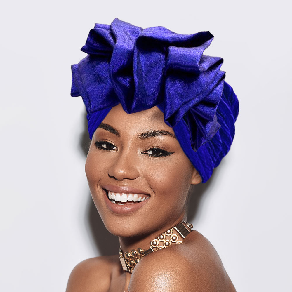 Reyna Ruffled Turban Hair Wrap