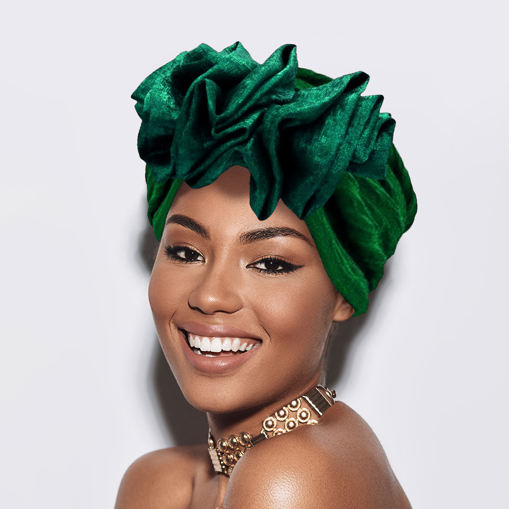 Reyna Ruffled Turban Hair Wrap