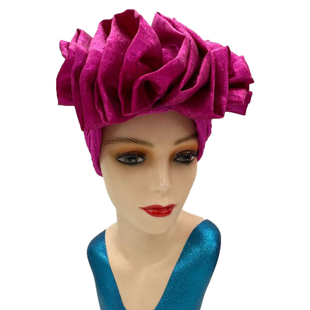Reyna Ruffled Turban Hair Wrap
