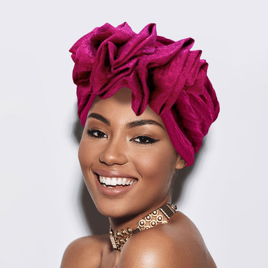 Reyna Ruffled Turban Hair Wrap