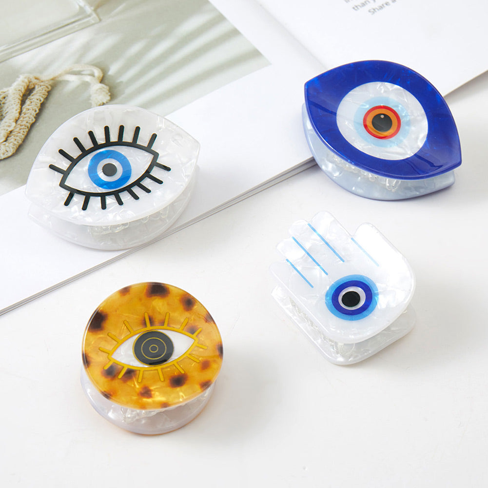 4PCS - Evil Eye Hamsa Mini Hair Claw Clip Set