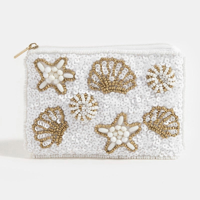 Starfish Wishes Beaded Coin Pouch Bag