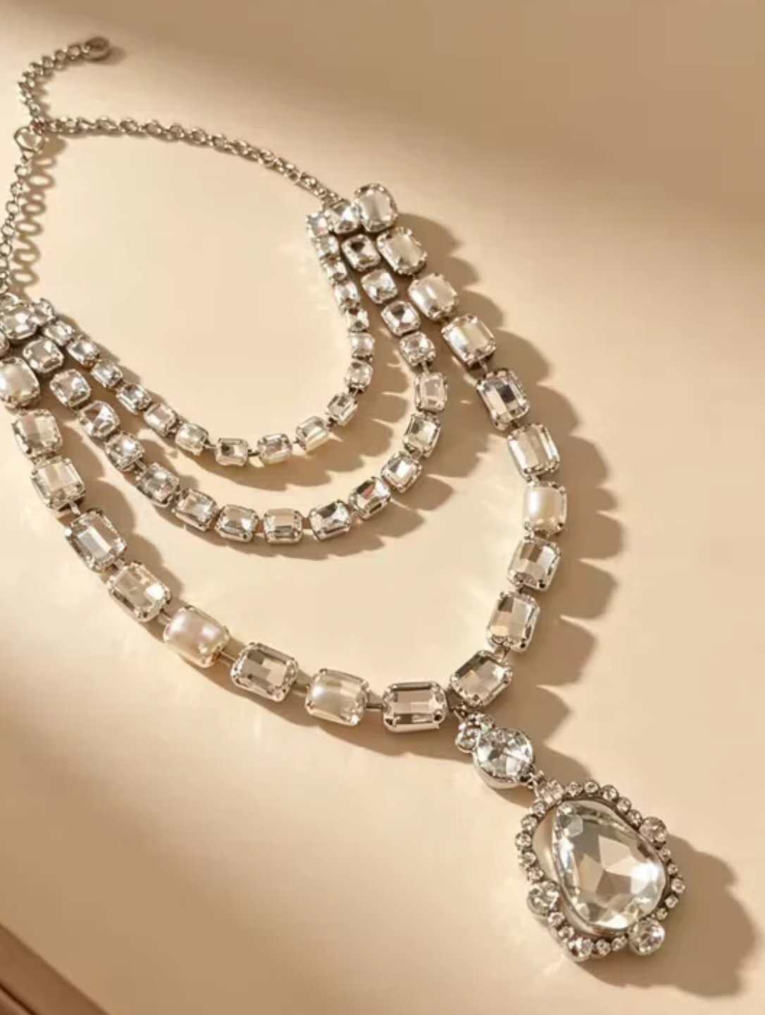 Wedding Bridal Evening Crystal Statement Necklace