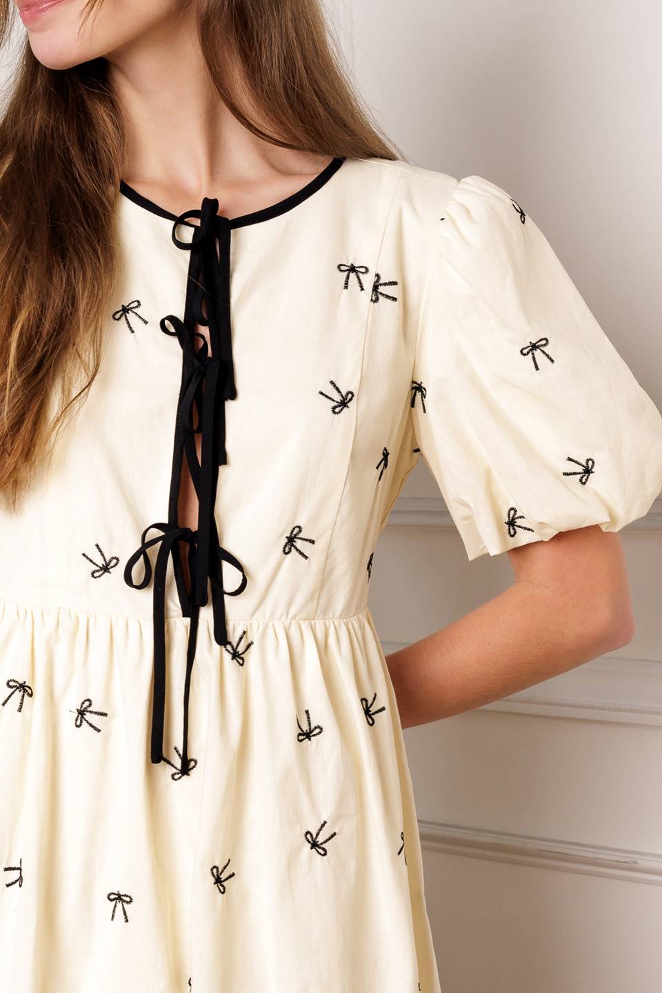 VESTIDO MINI BADYDOLL TEJIDO "UN DÍA EN EL VIÑEDO"