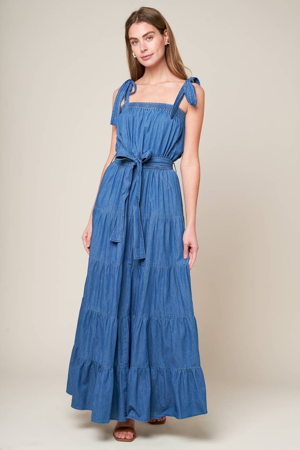 VESTIDO MAXI DE CHAMBRAY MÁS BONITO