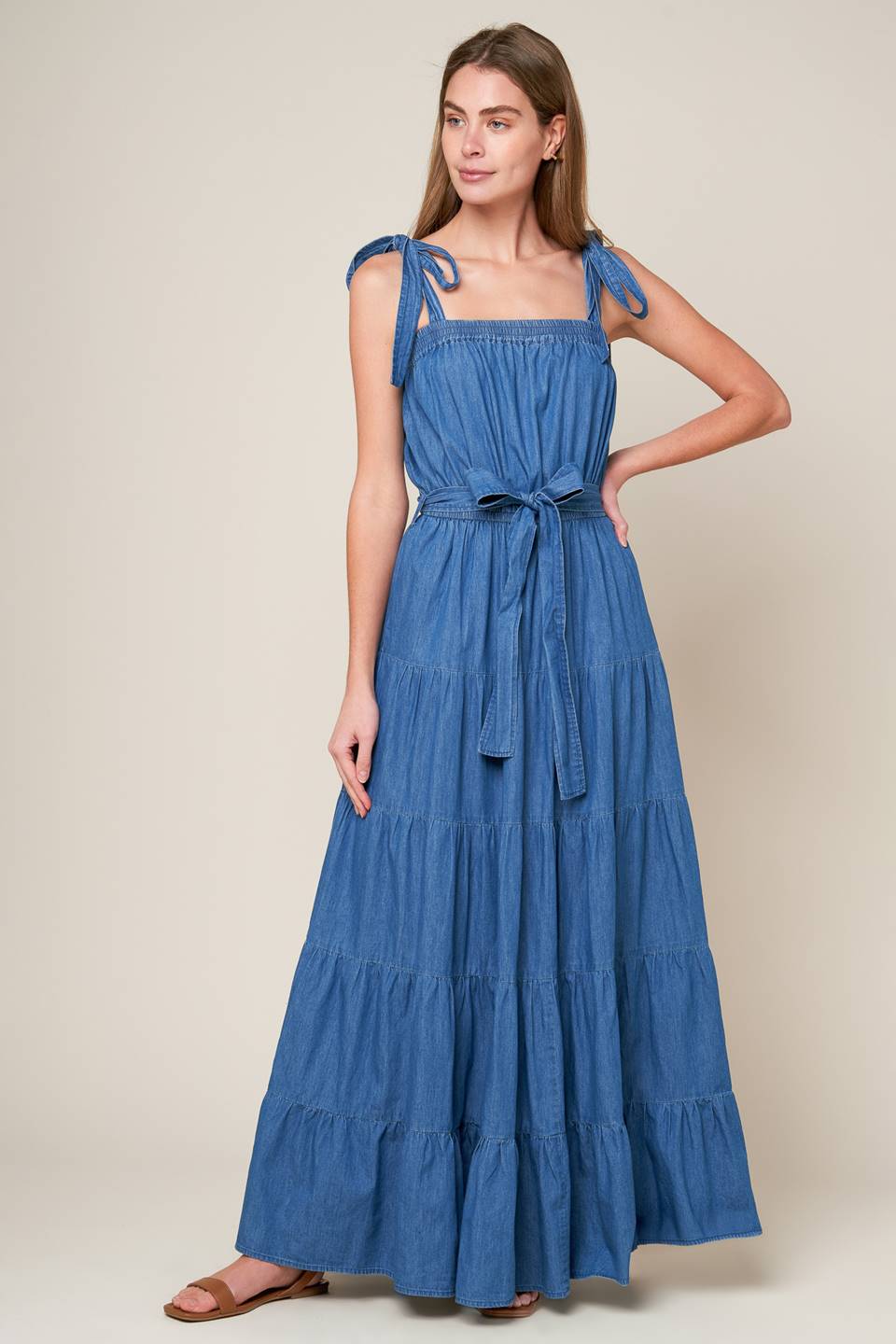 VESTIDO MAXI DE CHAMBRAY MÁS BONITO