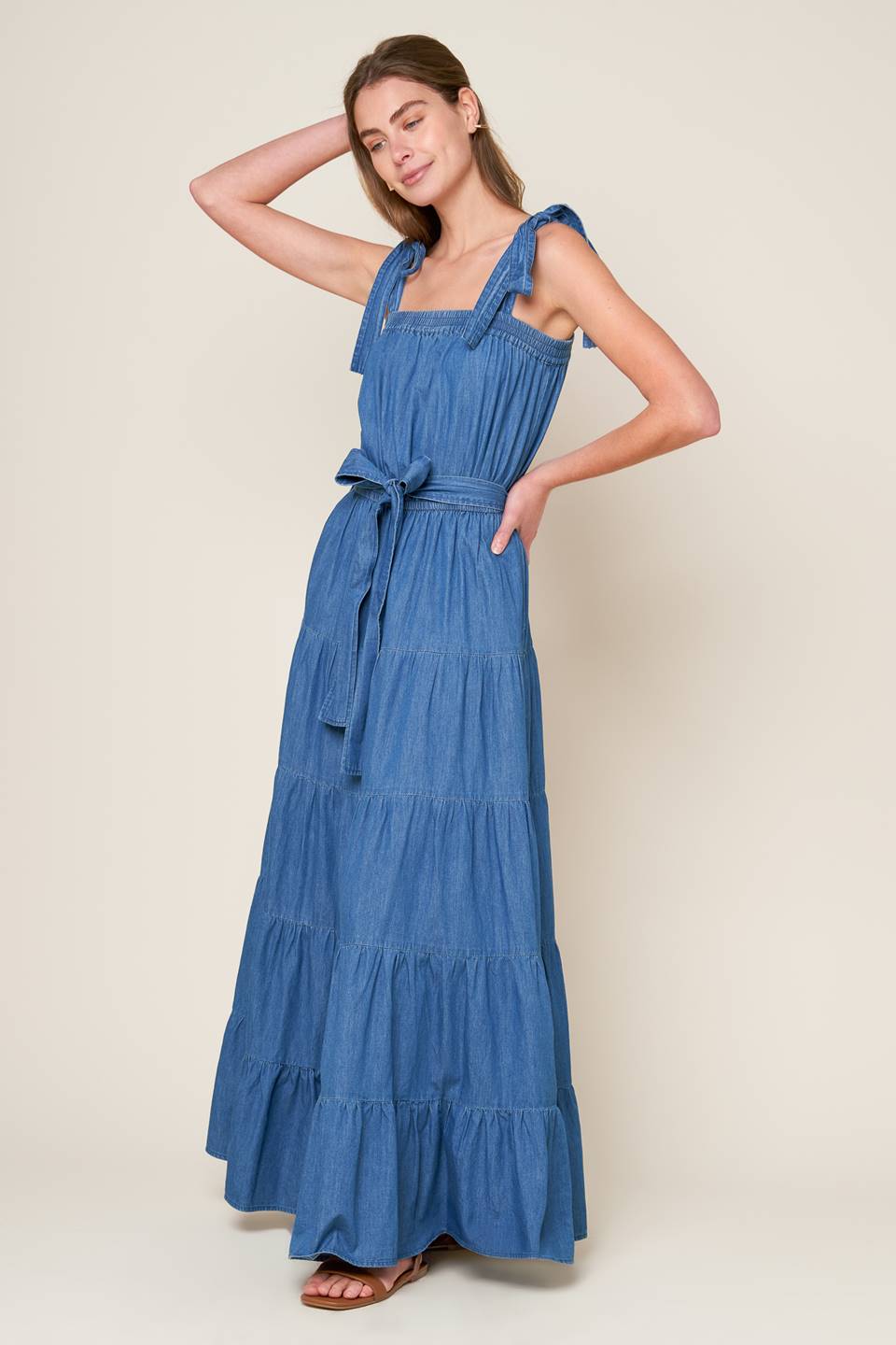 VESTIDO MAXI DE CHAMBRAY MÁS BONITO