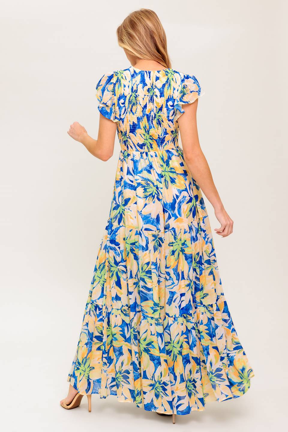 ECHOES OF YOU FLORAL WOVEN MAXI DRESS