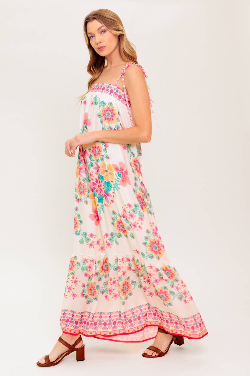 SUMMER GLOW IVORY WOVEN MAXI DRESS
