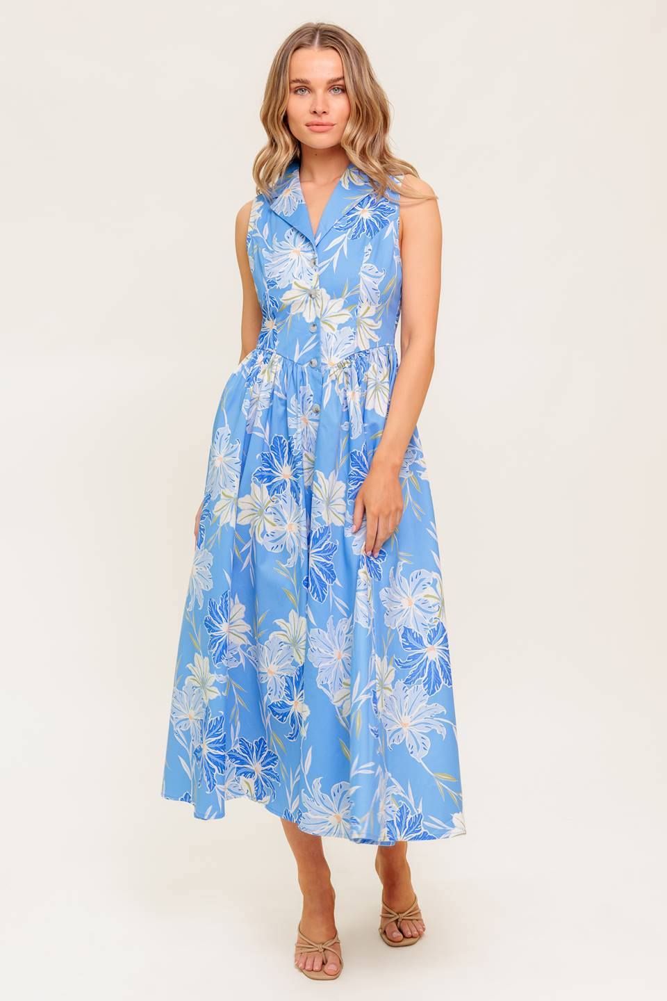 VESTIDO MIDI TEJIDO FERN WHISPER AZUL
