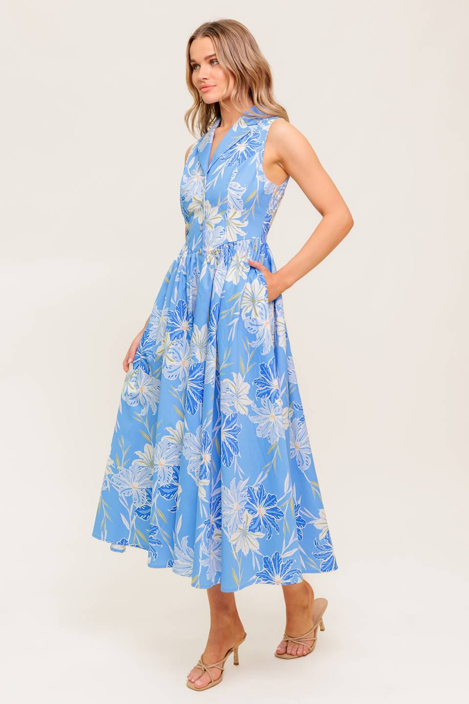 VESTIDO MIDI TEJIDO FERN WHISPER AZUL