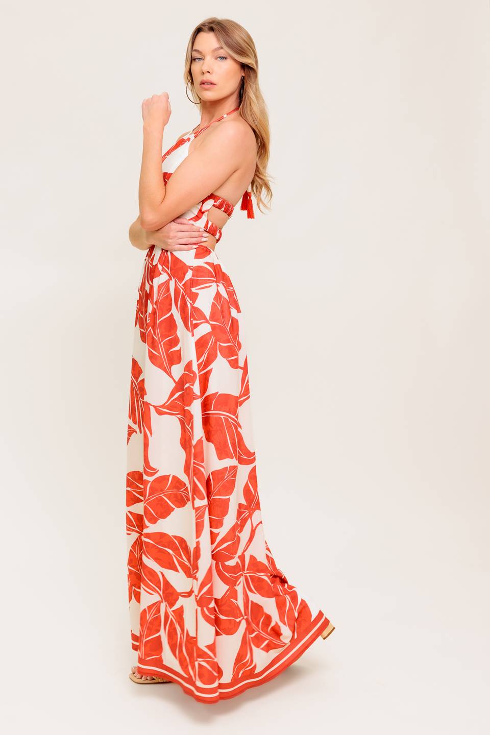 VESTIDO MIDI TEJIDO ROJO DE PRIMERA VISTA