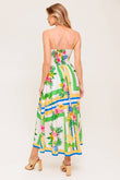 FLORAL HARMONY WOVEN MIDI DRESS