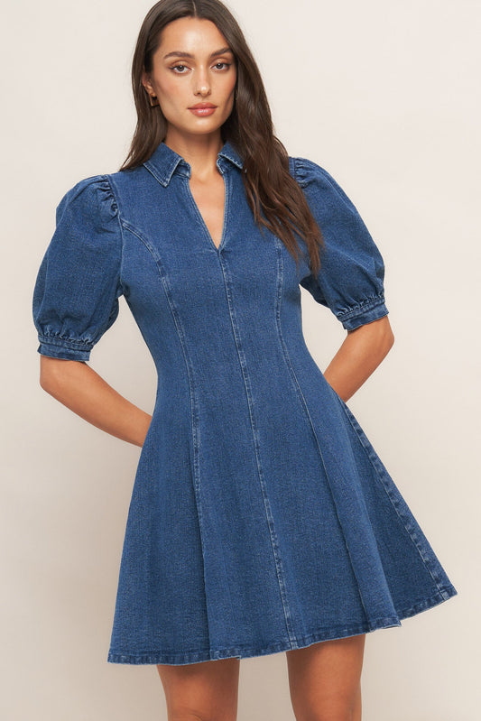 WESTWOOD CHARM DENIM MINI DRESS