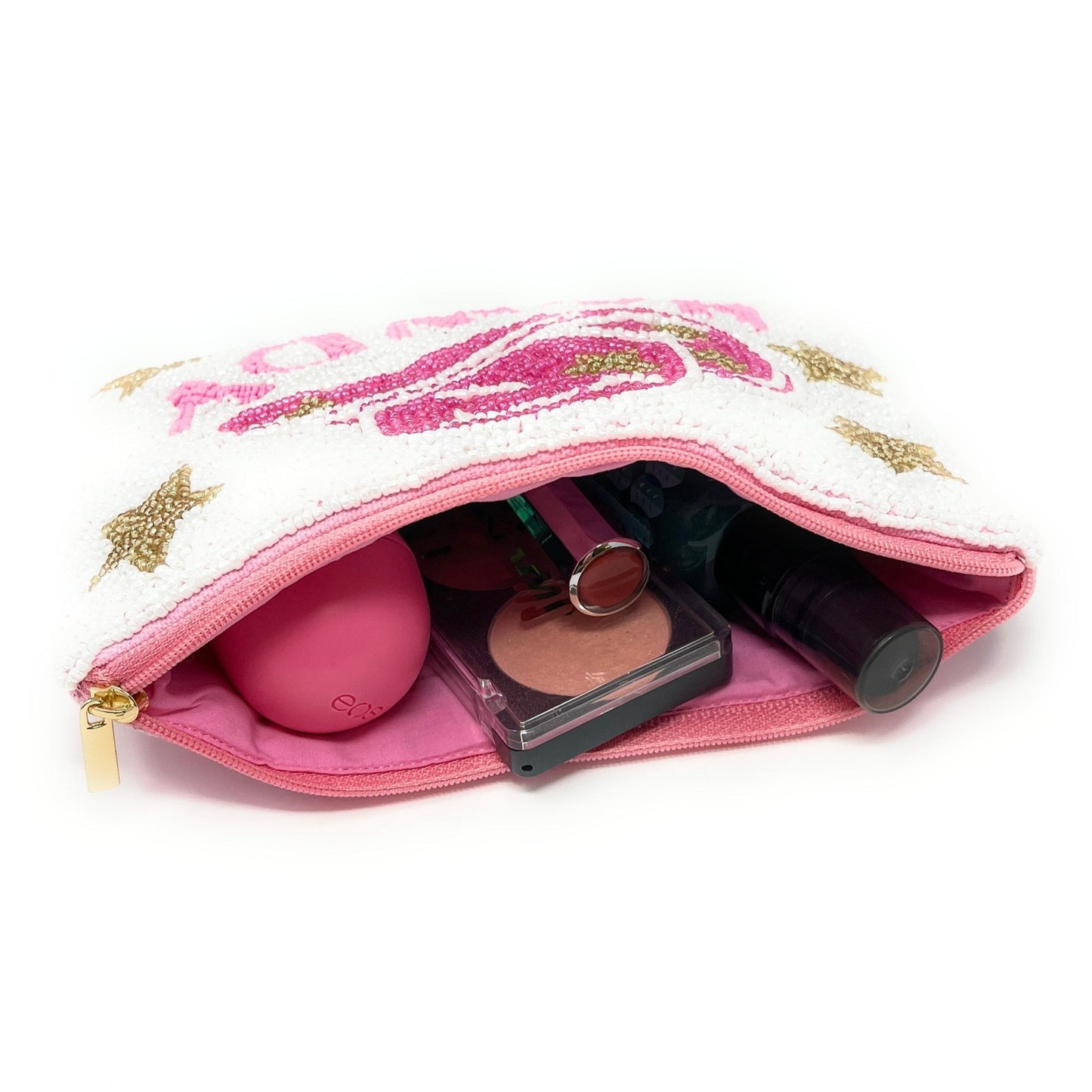 HOWDY Cowgirl Gold Star Beaded Storage Coin Pouch