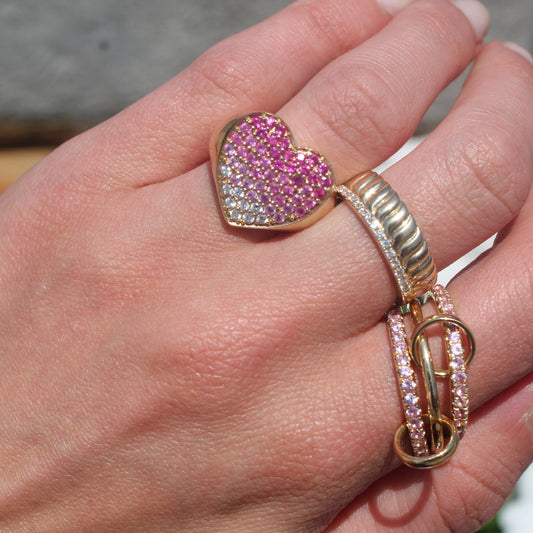 The Heart Knows Pink Crystal Ring