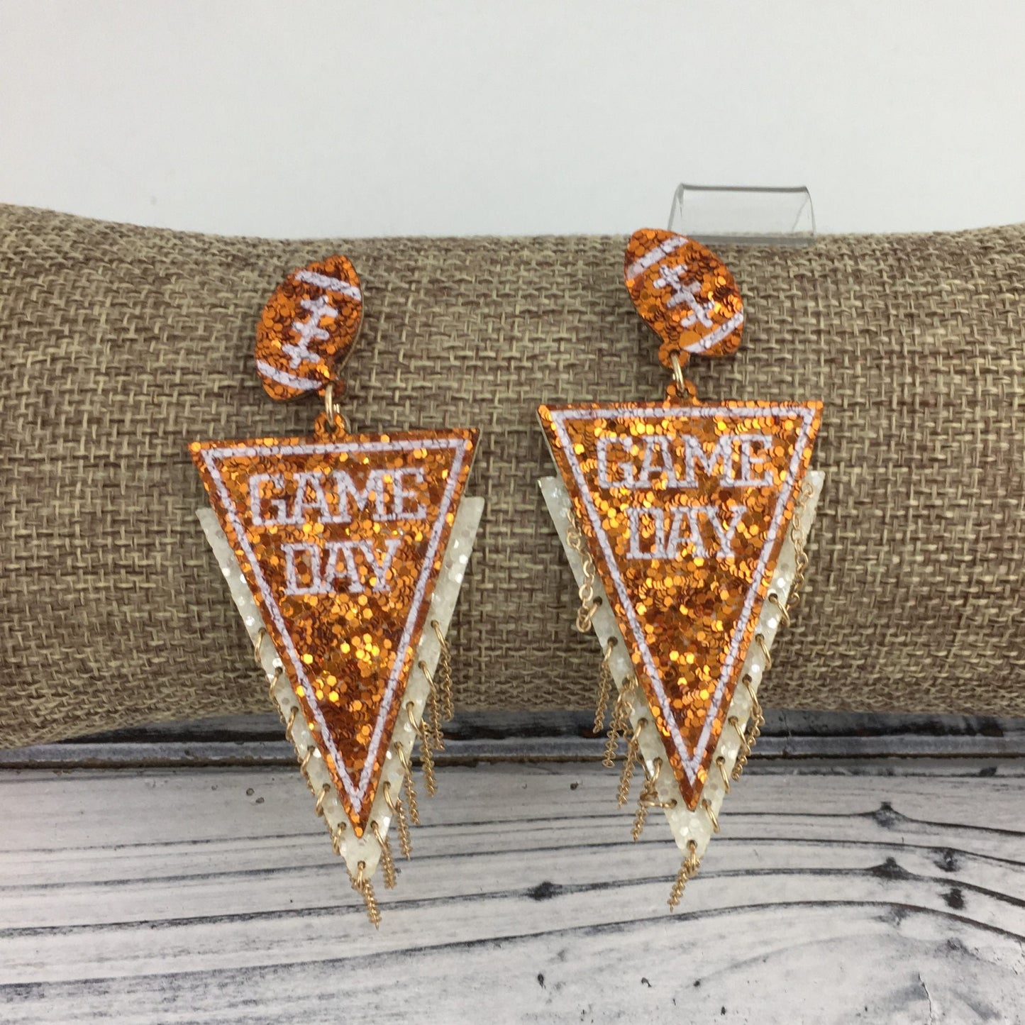 Tennessee Vols Football Team Leather Glitter Gameday Earrings