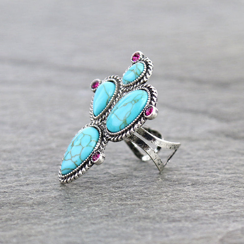 Canyon Cactus Flower Stone Ring