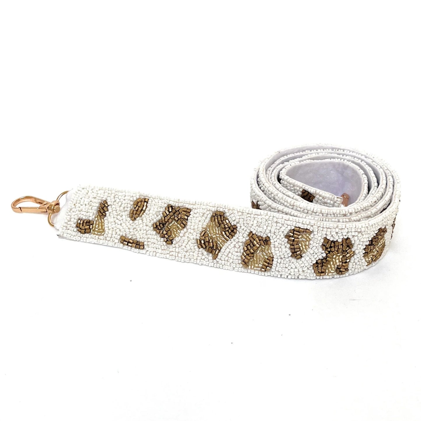 Gold Leopard Beaded Crossbody Bag Strap