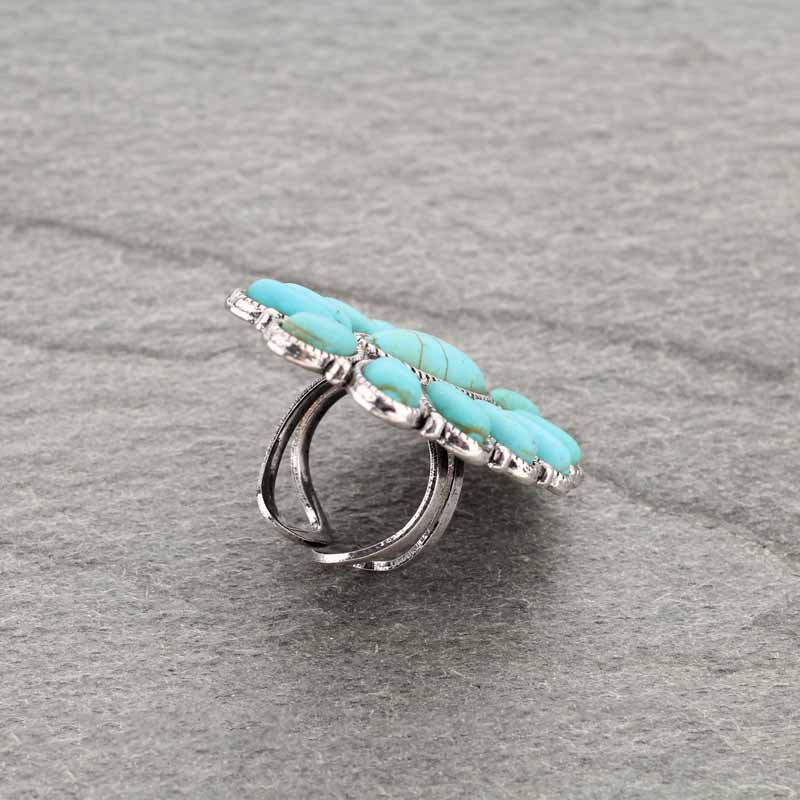 Canyon Skies Squash Blossom Western Ring