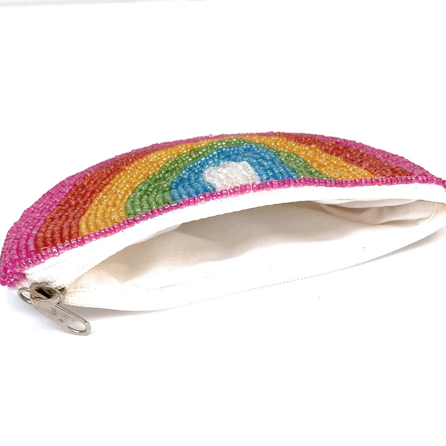Rainbow Beaded Storage Money Coin Pouch