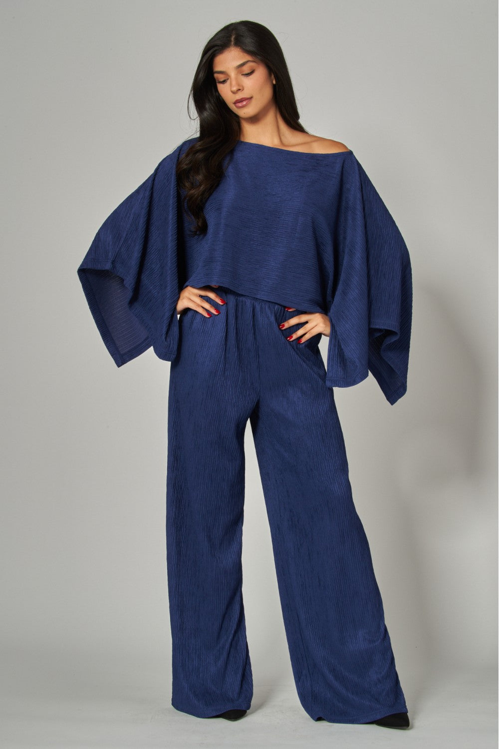 LEISURELY LUXE PANTS SET IN NAVY