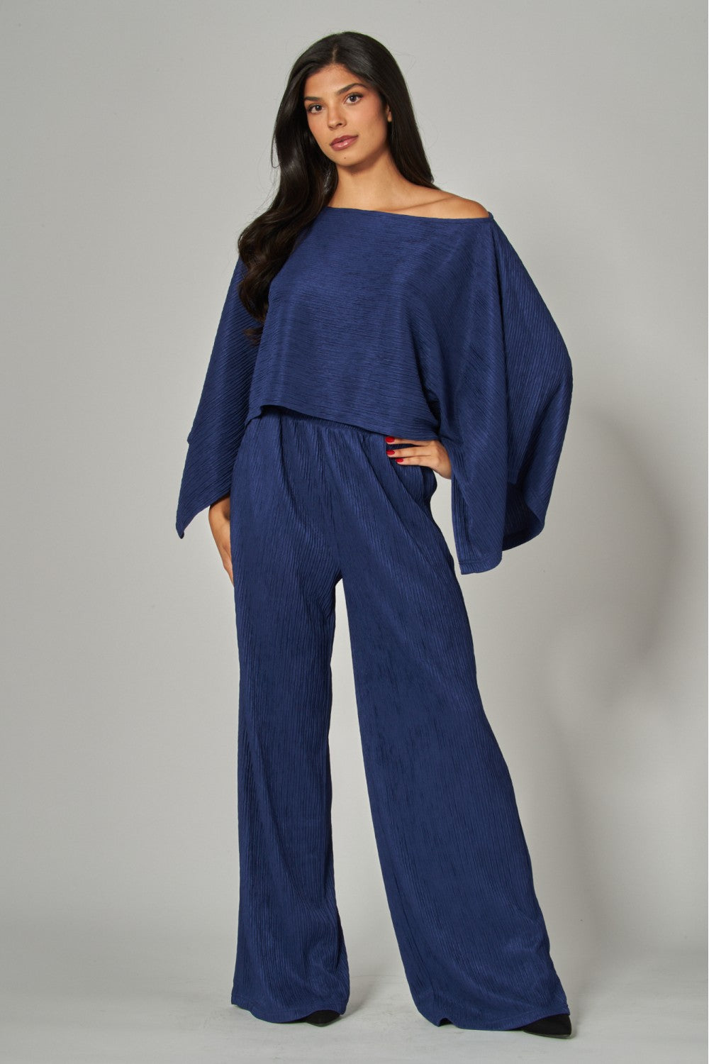 LEISURELY LUXE PANTS SET IN NAVY