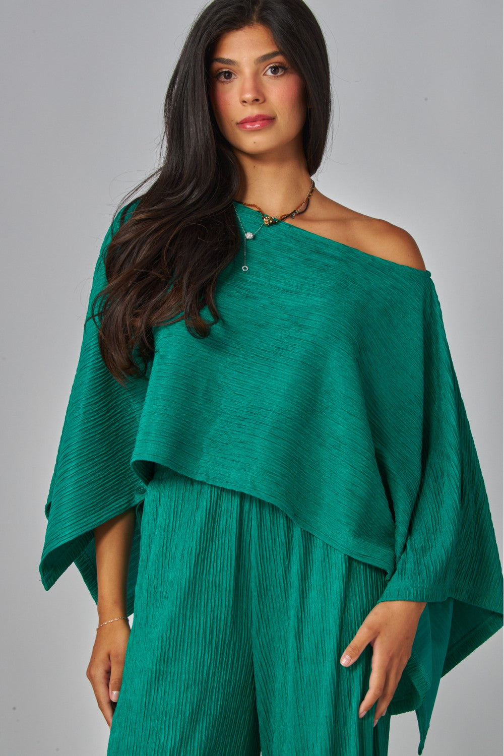 LEISURELY LUXE PANTS SET IN TURQUOISE