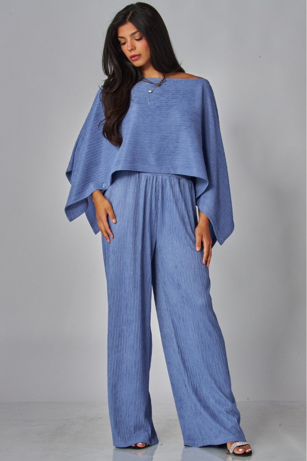 LEISURELY LUXE PANTS SET IN BLUE