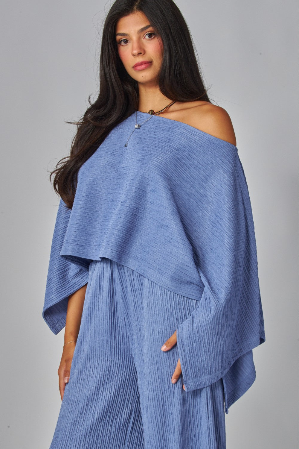 LEISURELY LUXE PANTS SET IN BLUE