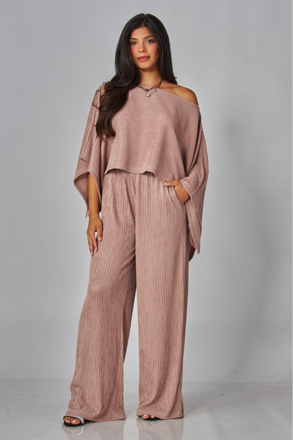LEISURELY LUXE PANTS SET IN MOCHA