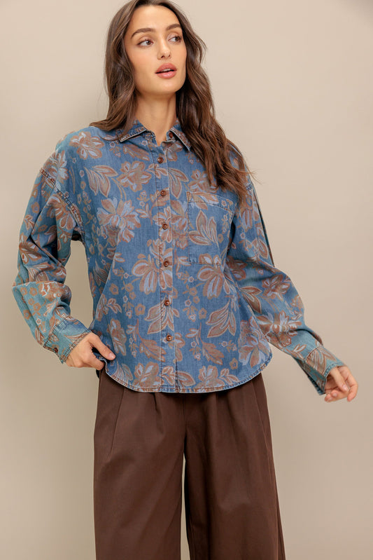 STICK TO THE PLAN DENIM TOP