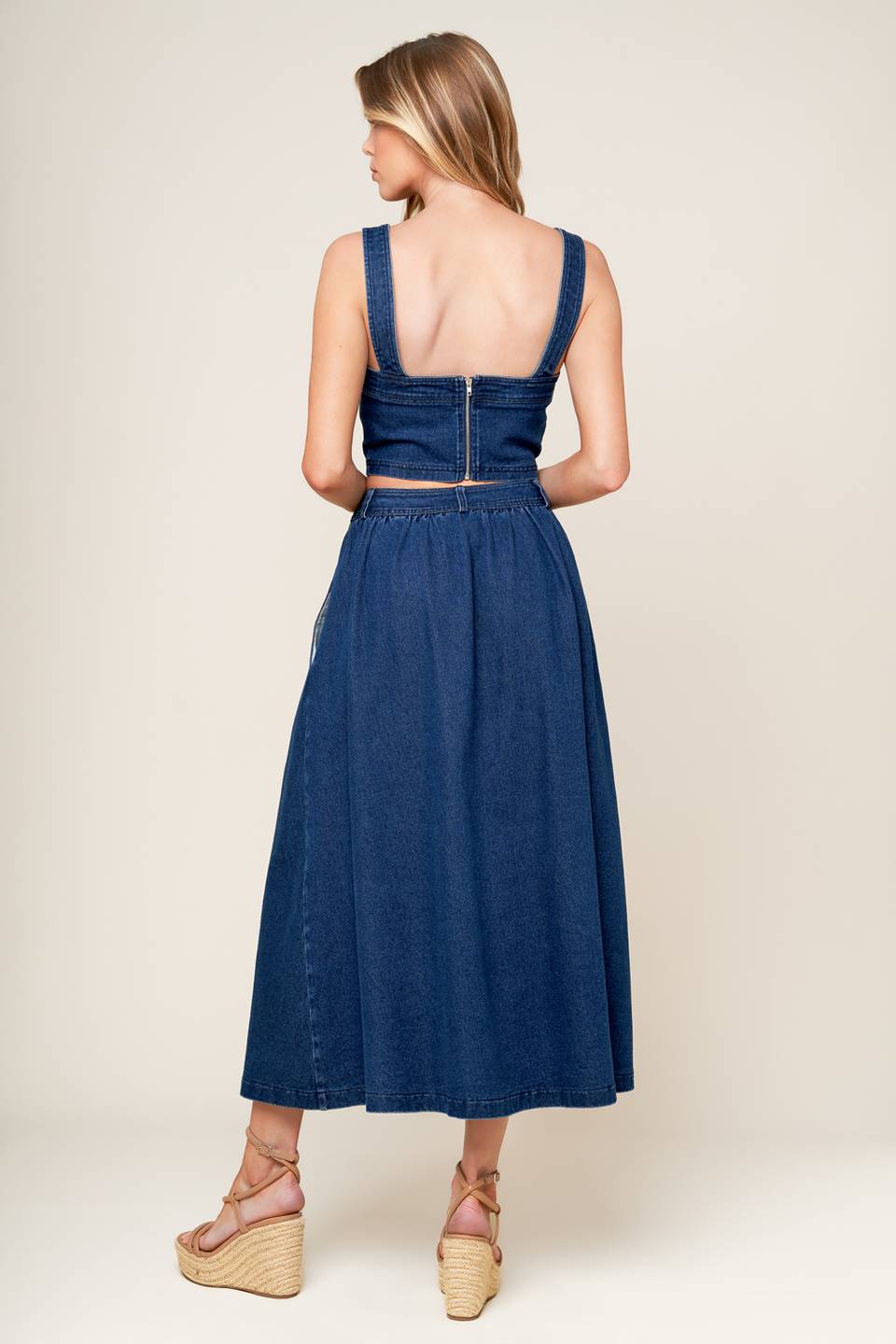 SIMPLY THE VIBE DENIM TOP & SKIRT SET