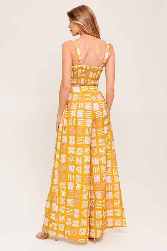 PRETTY MEADOW WOVEN TOP AND PANT SET