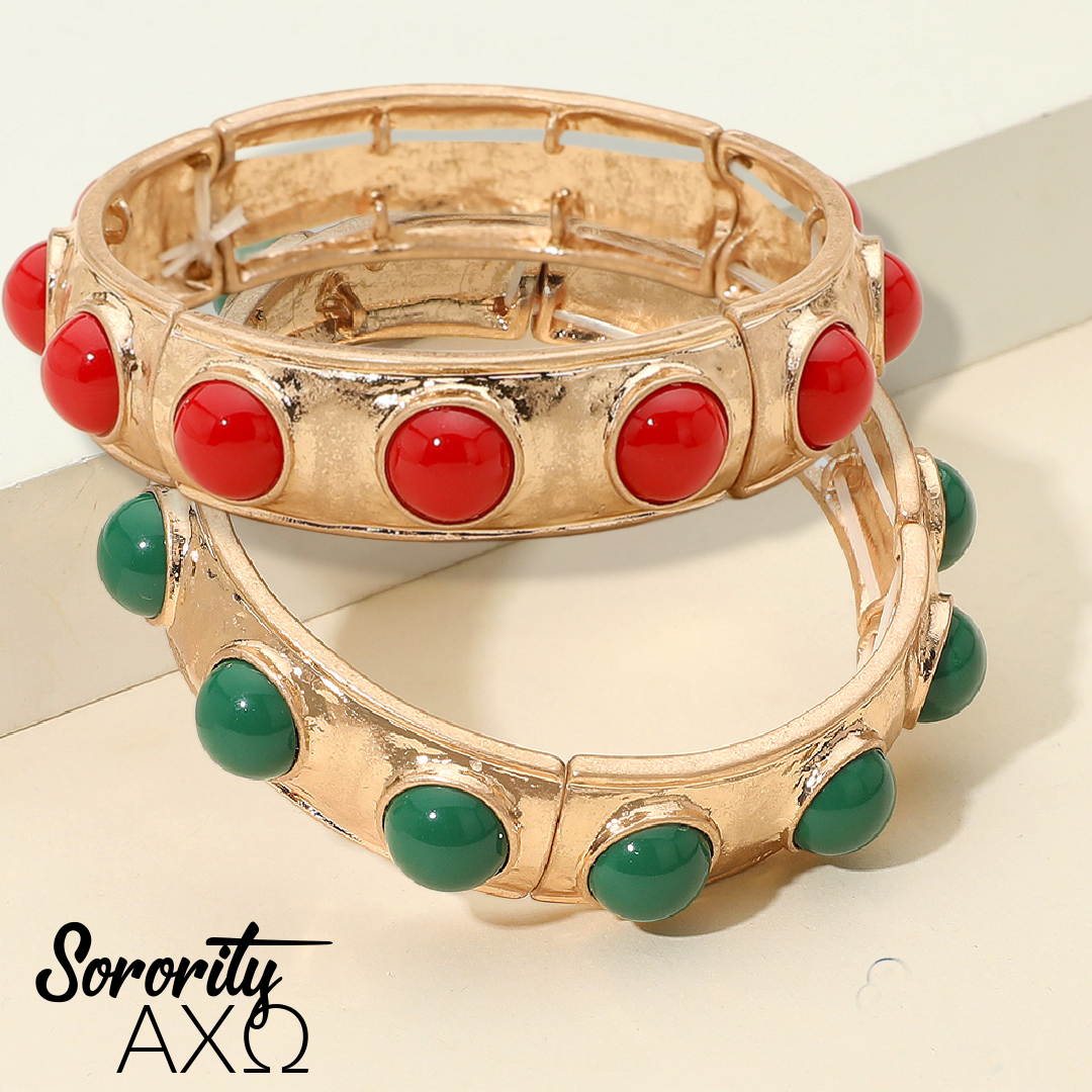 Alpha Chi Omega Set of 2 Beaded Bracelets