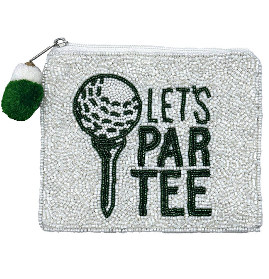 Golf Lover Par-Tee Beaded Purse Money Coin Storage Pouch