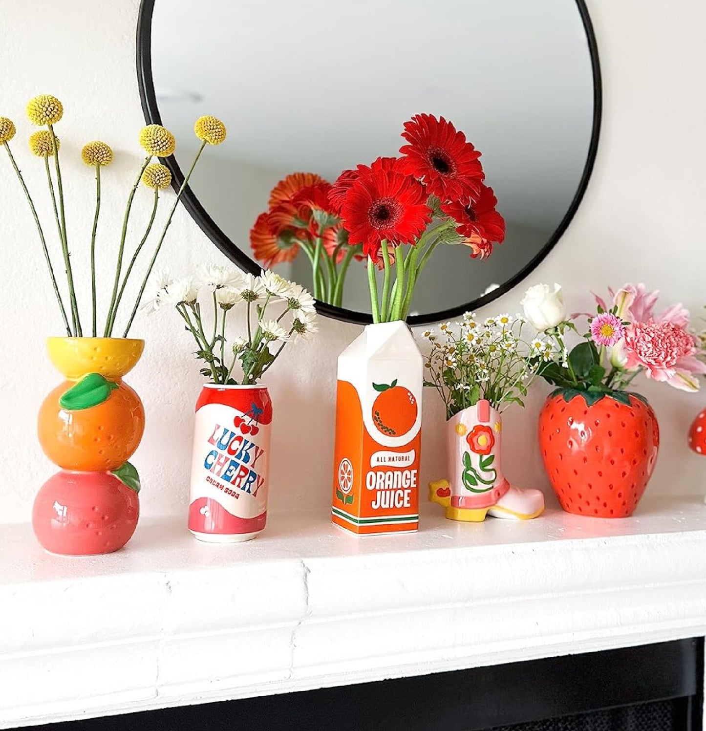 Sassy Summer Citrus Fruit Theme Ceramic Vase