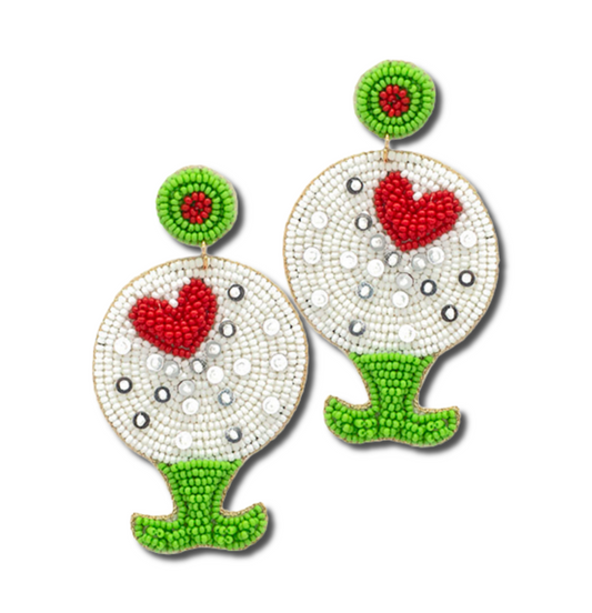 Golf Lovers Ball and Tee Beaded Earrings