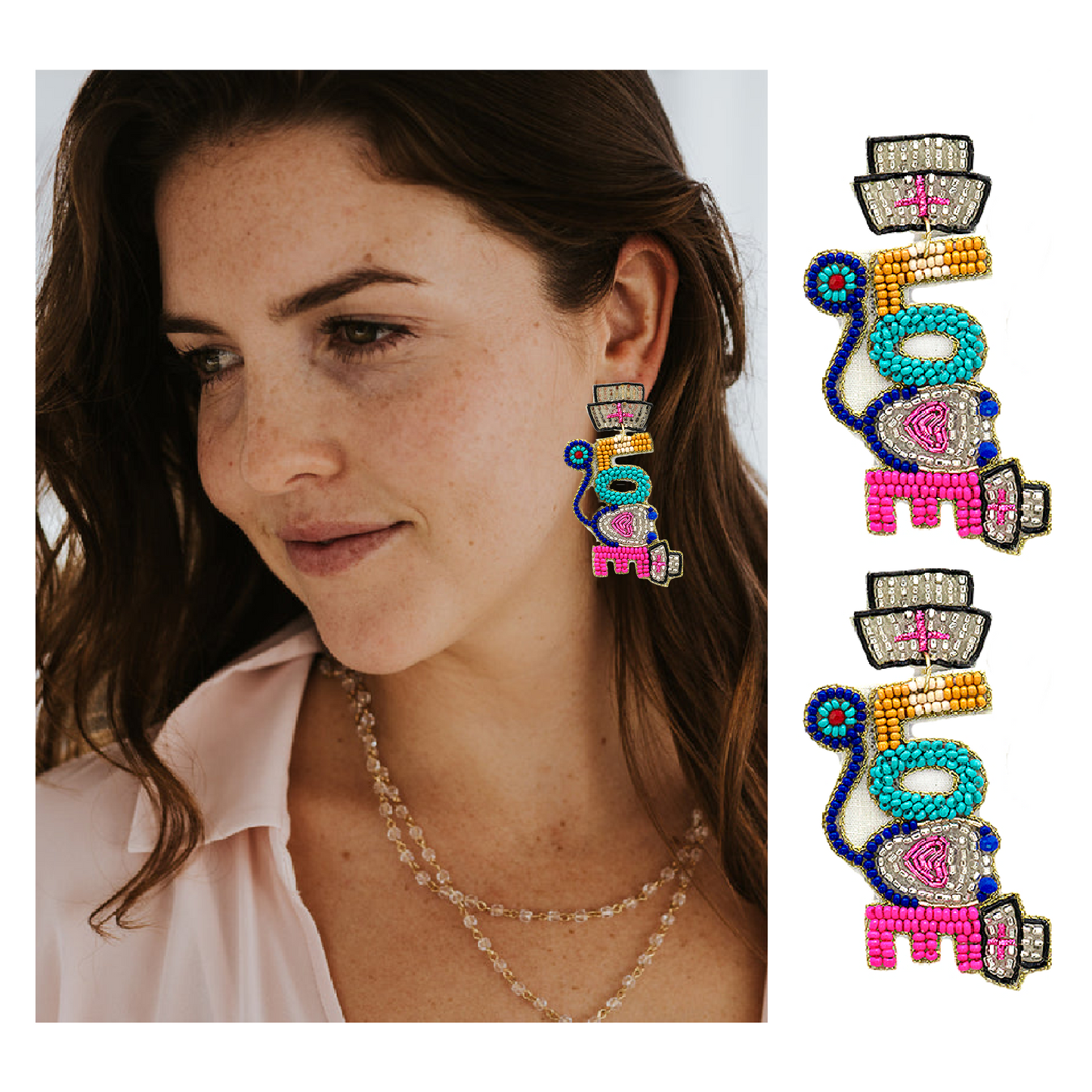 For The Love of Nursing Beaded Earrings
