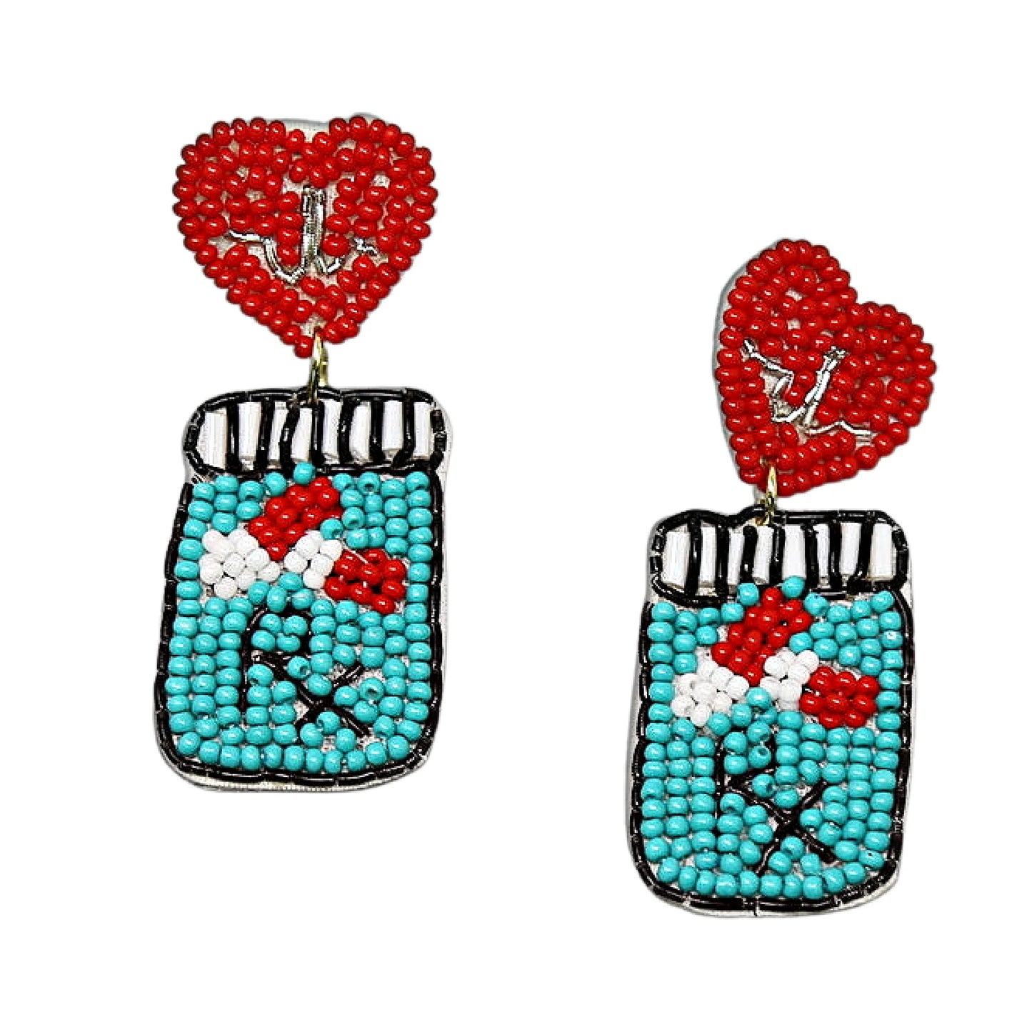 NURSE Love RN RX Beaded Earrings