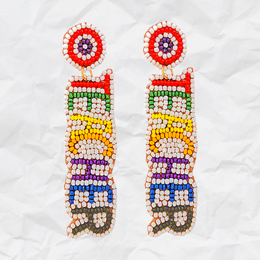 Teacher Word Seed Beaded Earrings