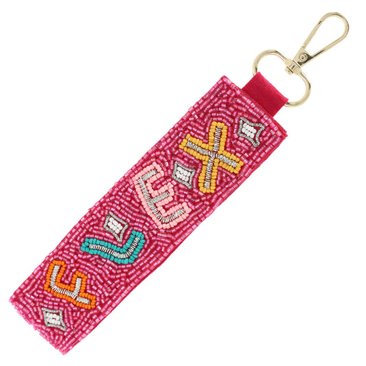 FLEX Message Beaded Lanyard Keychain