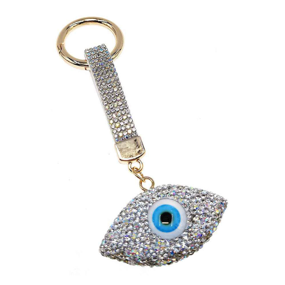 Evil Eye Rhinestone Keychain Bag Charm