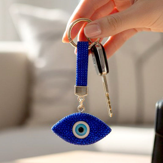 Evil Eye Rhinestone Keychain Bag Charm