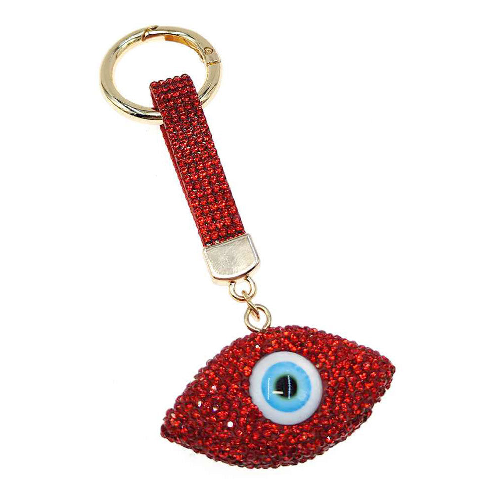Evil Eye Rhinestone Keychain Bag Charm