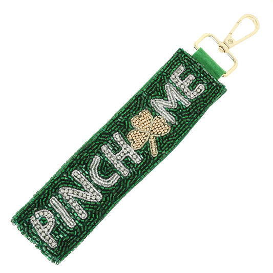 ST Patrick's Day Beaded Lanyard Keychain
