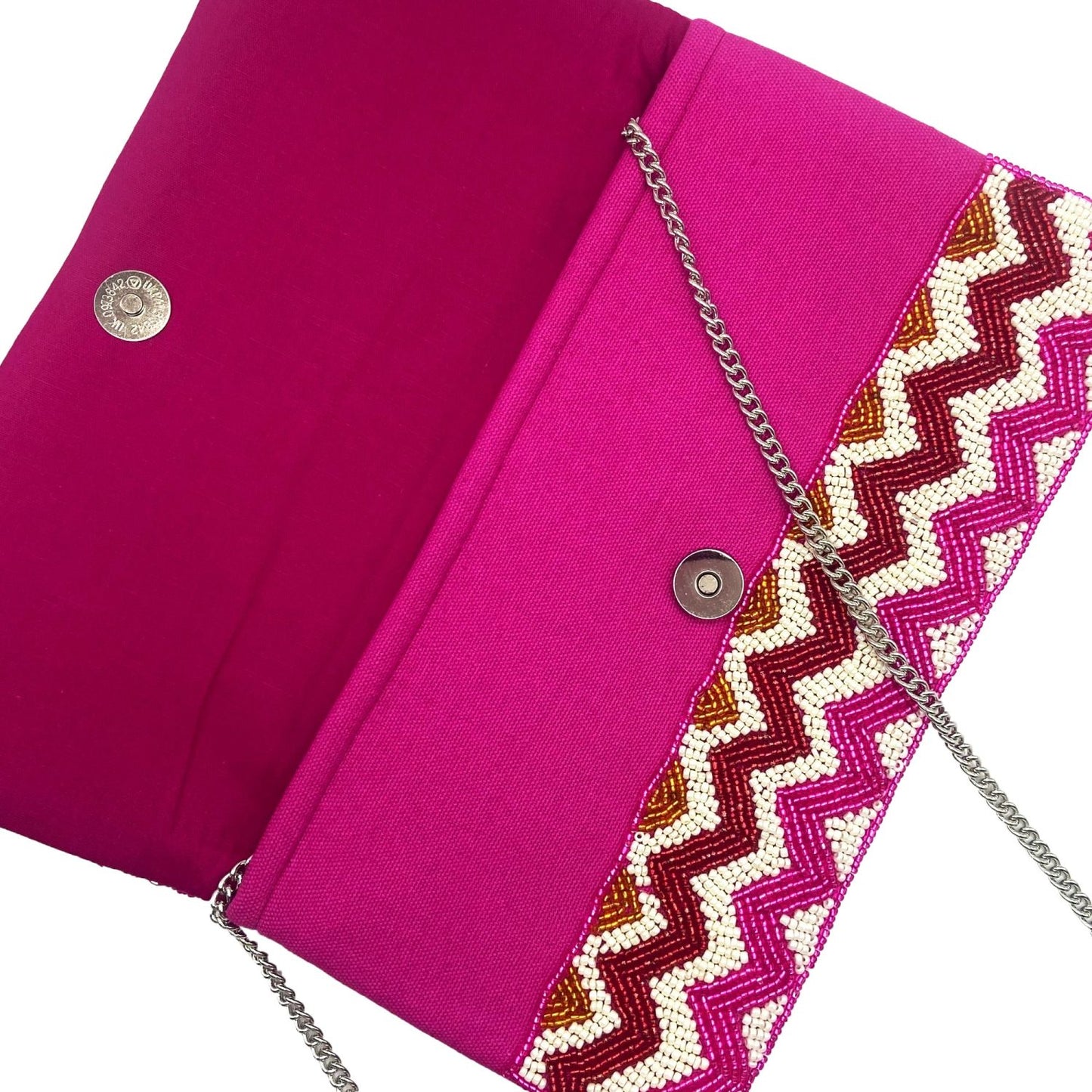 Chevron Rainbow Seed Beaded Clutch