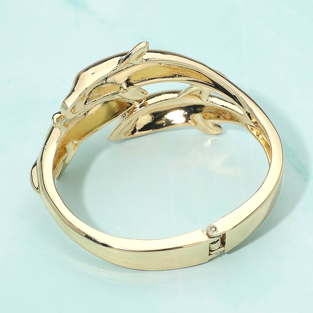 Three Dolphin Dive Bangle Bracelet