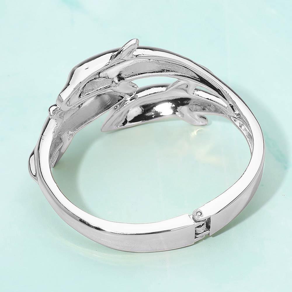 Three Dolphin Dive Bangle Bracelet