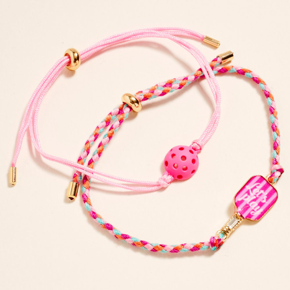 Pickleball 2PC Pull-To-Fit String Bracelets